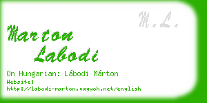 marton labodi business card