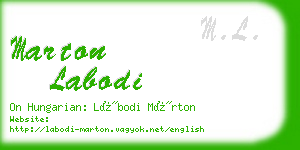 marton labodi business card